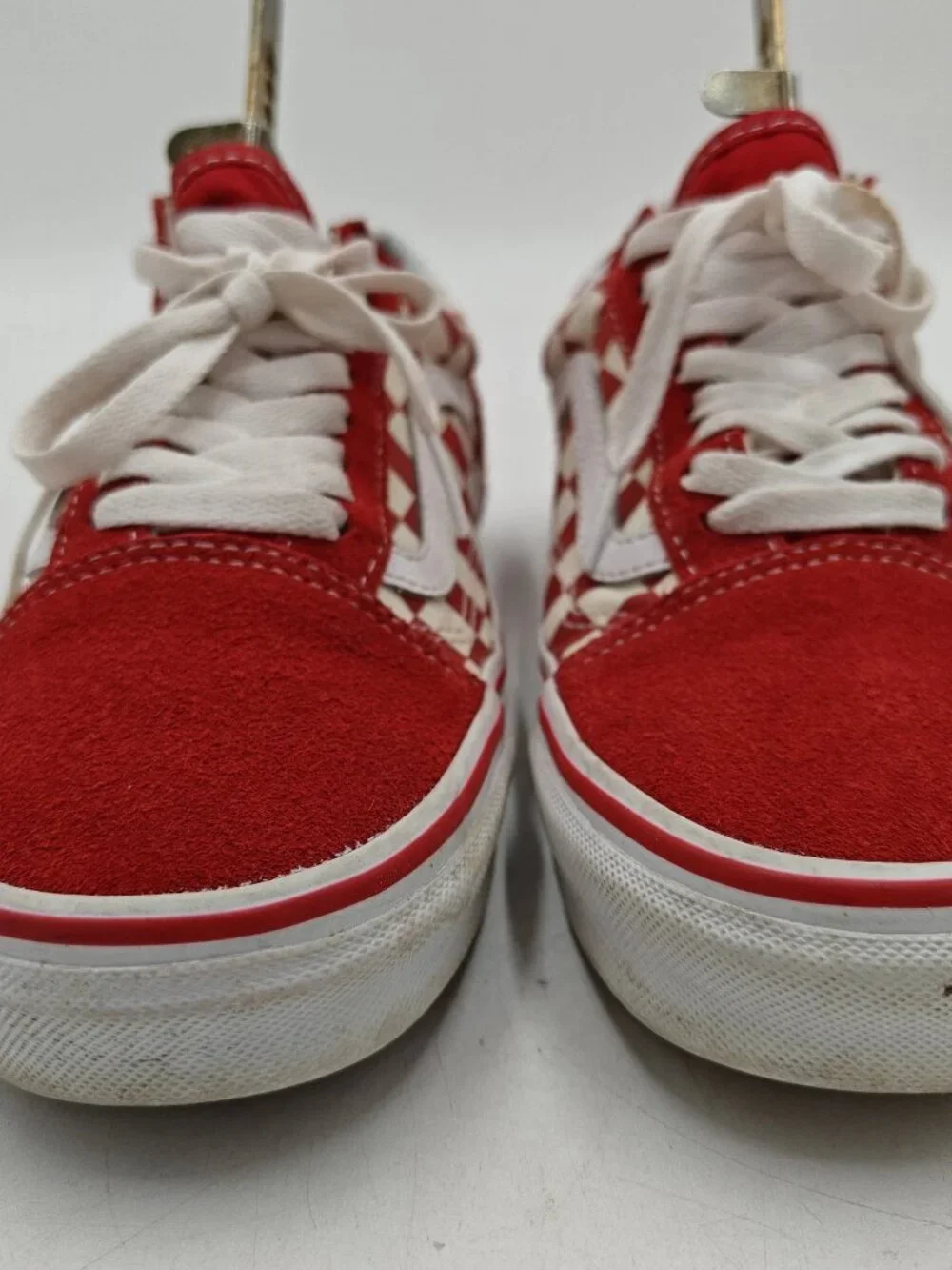 Vans Old Skool Red White Checkerboard Mens 6.5 Womens 8 500714 EUC Box